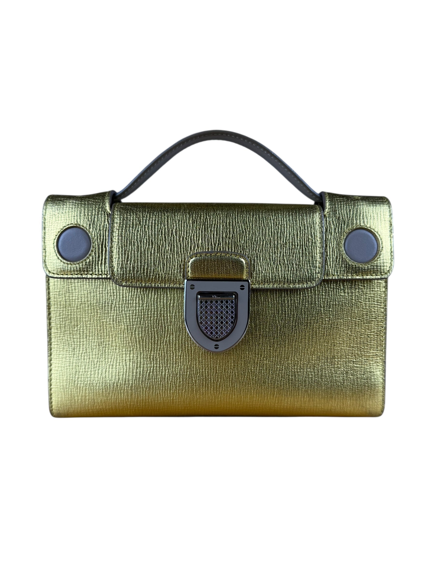 Christian Dior Diorever Gold Leather Clutch Bag