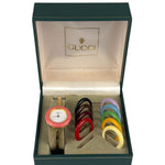 Gucci Vintage Gold-Toned Bangle Interchangeable Bezel Rings Watch