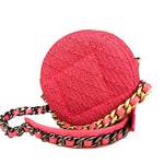 Chanel 19 Round Pink Tweed Chain Shoulder Bag