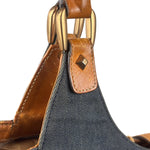 Gucci Vintage Denim Leather Trim Jackie Shoulder Bag