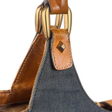 Gucci Vintage Denim Leather Trim Jackie Shoulder Bag
