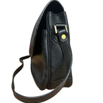 Burberry Vintage Black Pebbled Leather Crossbody Flap Bag