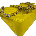 Chanel Yellow Quilted Lambskin Double Flap Bag 2009