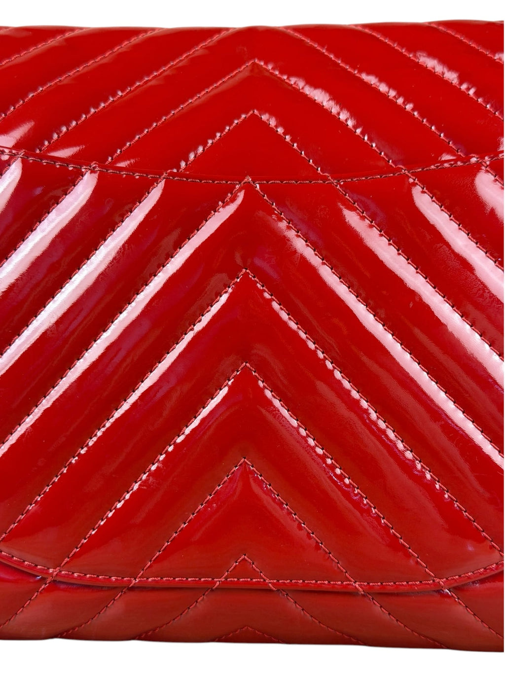 Chanel Red Patent Chevron Jumbo Flap 2010
