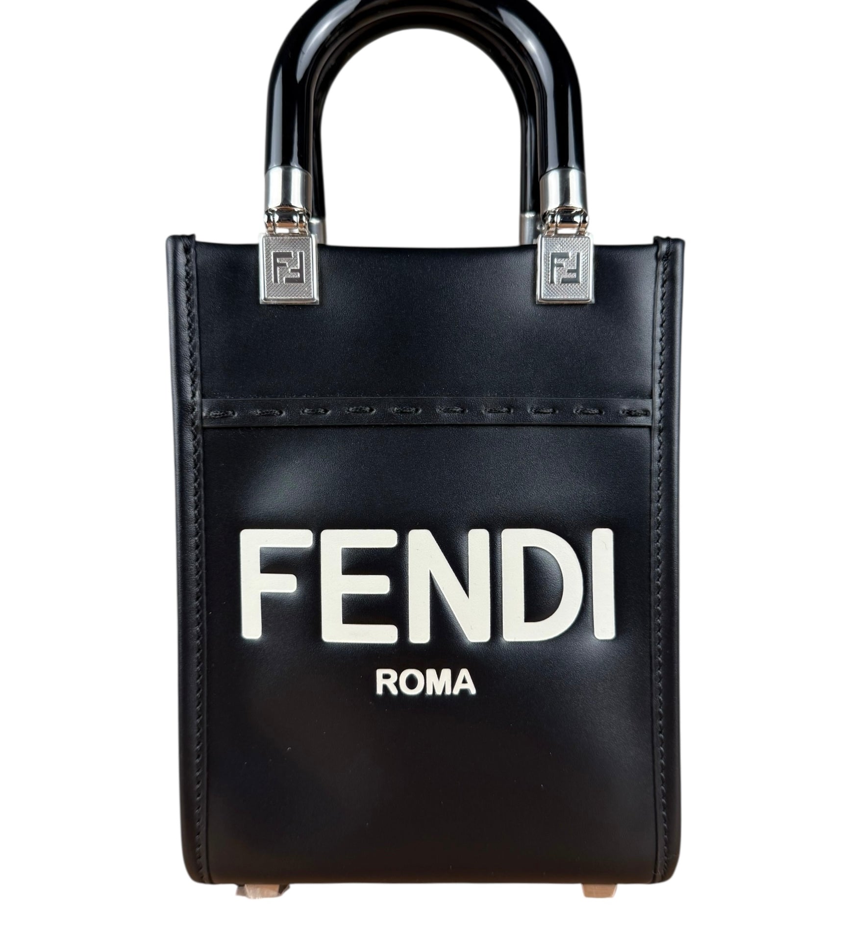 Fendi Black Mini Sunshine Shopper Tote