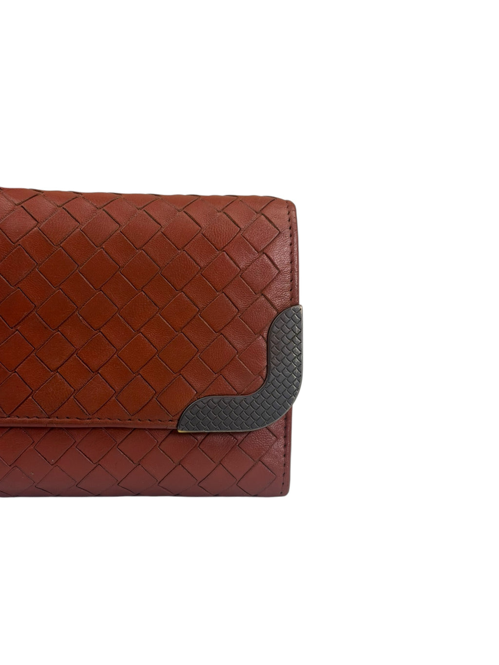 Bottega Veneta Clay Red Intrecciato Continental Long Wallet