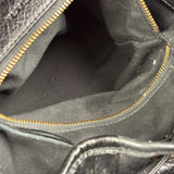 Balenciga Black Leather Classic Traveler Backpack