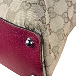 Gucci Vintage GG Canvas Pink Trim Shoulder Bag
