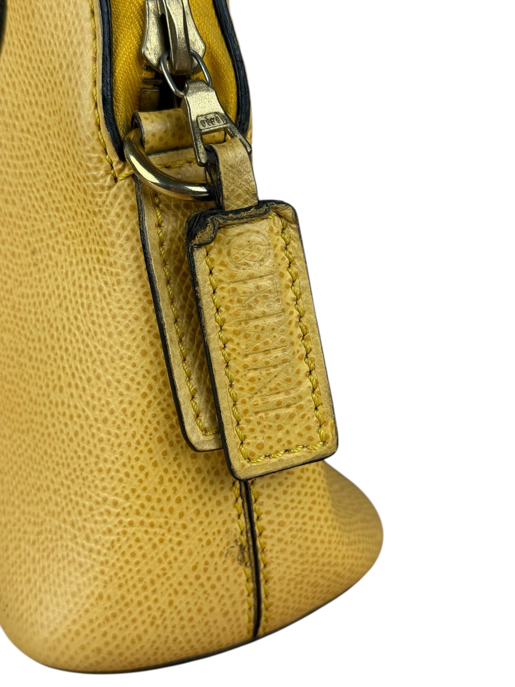 Celine Yellow Leather Dome 2Way Handbag