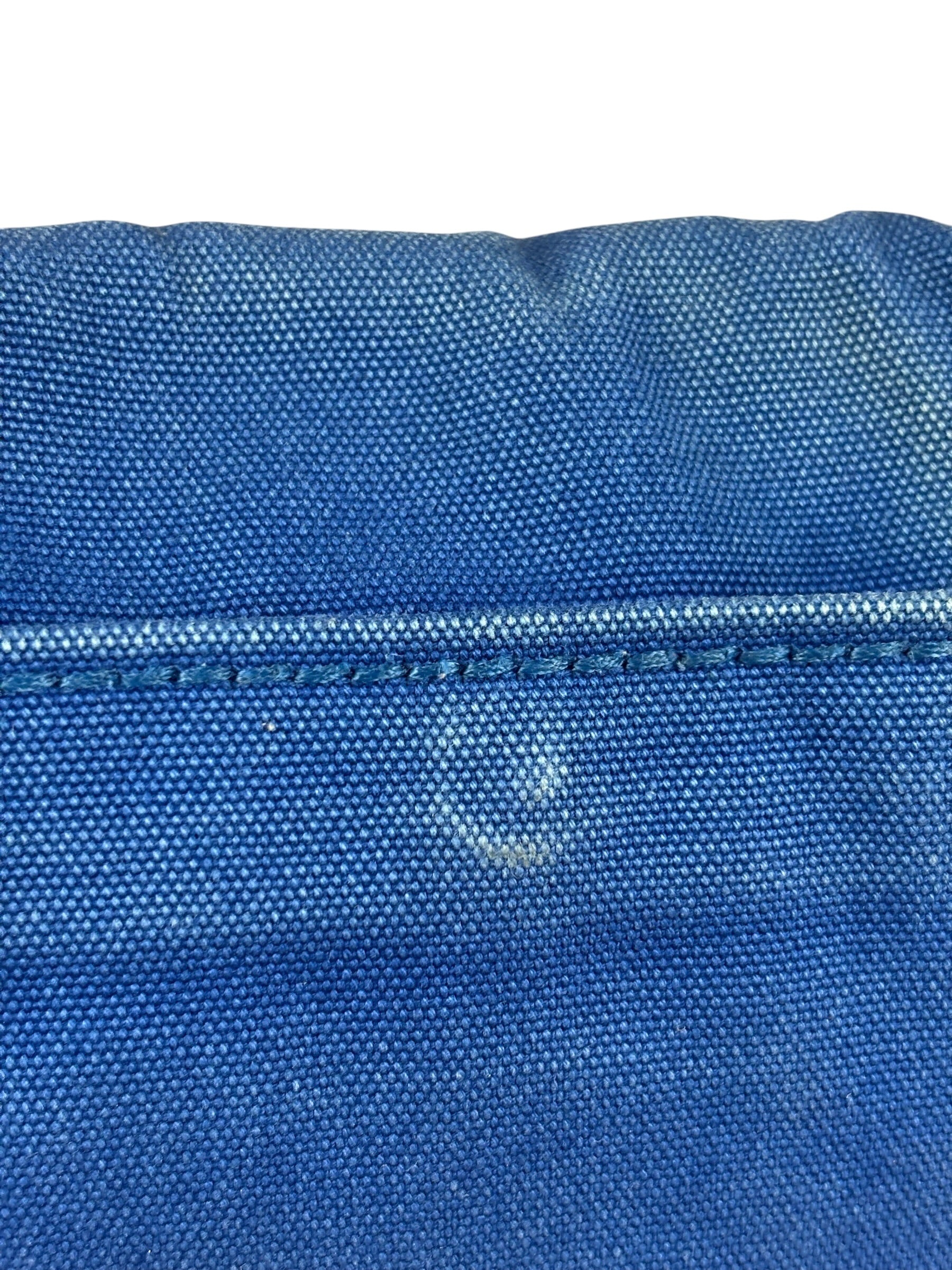Prada Vintage Cobalt Blue Canvas Flap Shoulder Bag