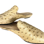 Helene Arpels Ostrich Leather Mule Tan
