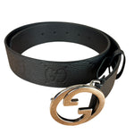 Gucci Black Monogram GG Belt