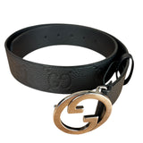 Gucci Black Monogram GG Belt
