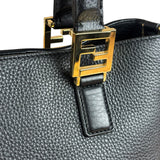 Fendi Black Leather Small FF Tote Two-Way Bag