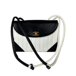 Chanel Black/White Leather Shoulder/Tote Bag 2017