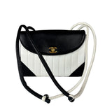 Chanel Black/White Leather Shoulder/Tote Bag 2017