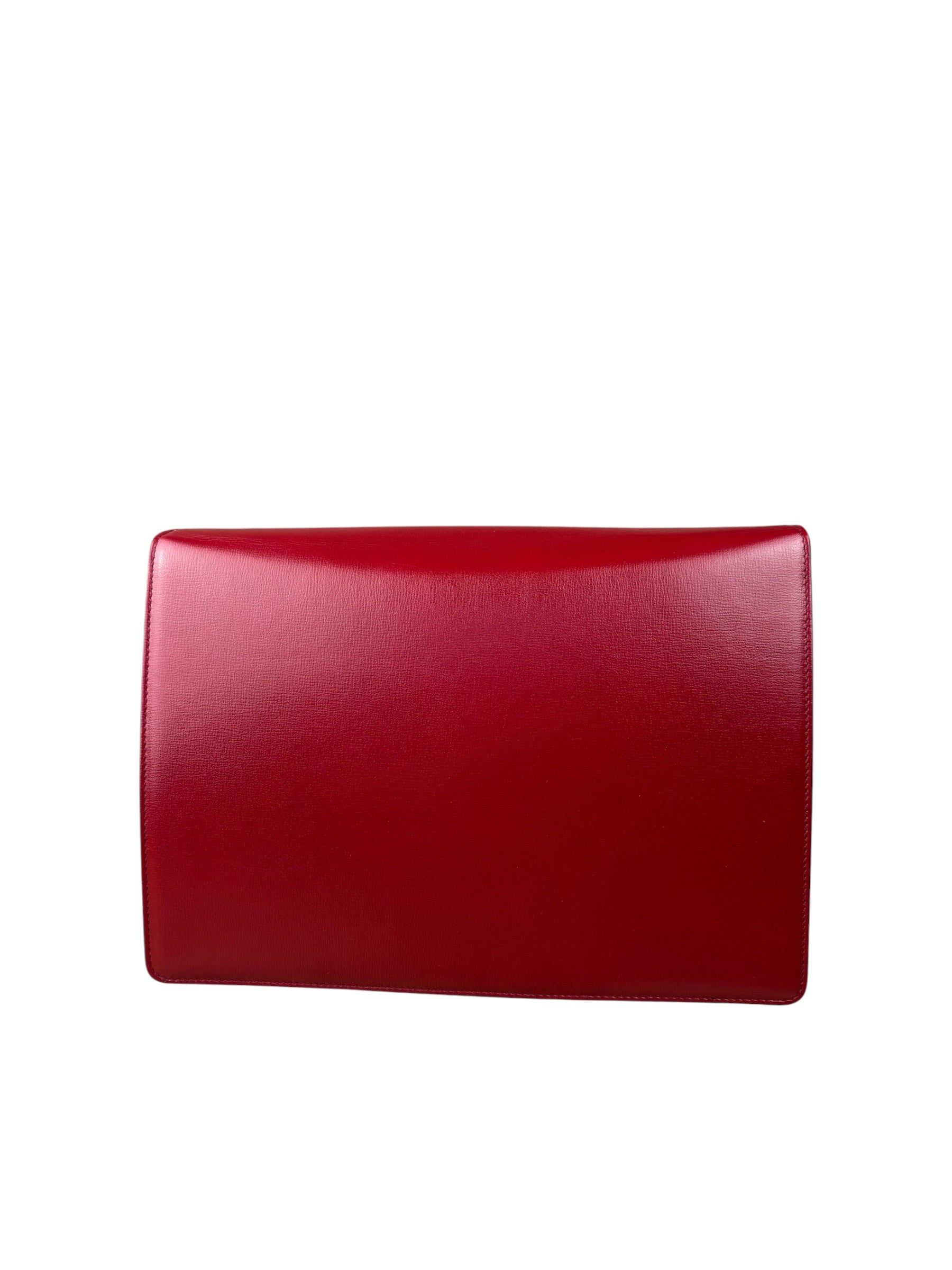 Gucci Red Leather GG Ring Shoulder Bag