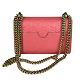 Gucci GG Pink Embossed Leather Small Padlock Chain Bag