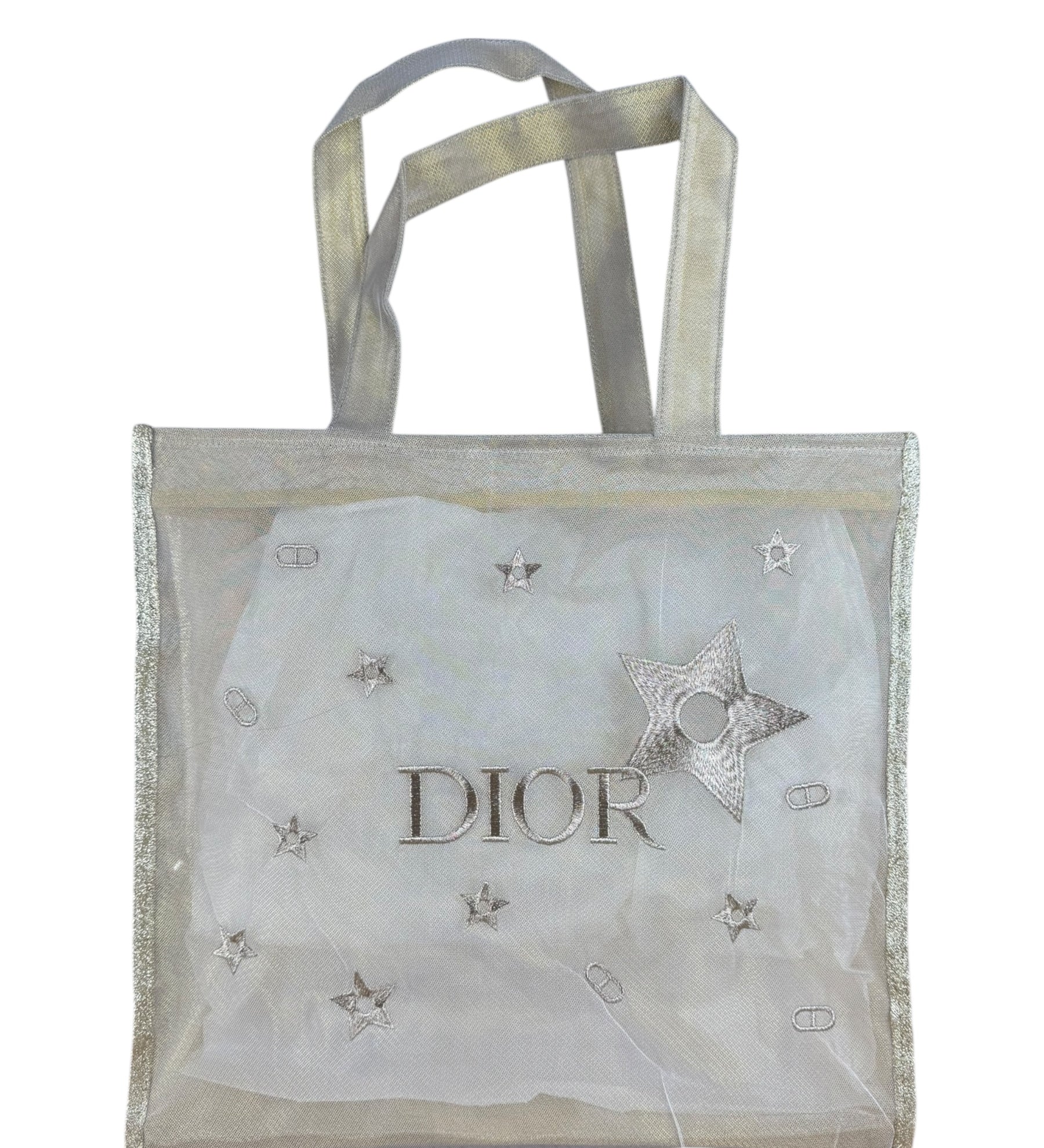 Dior Beauty Mesh Gold Shoulder Tote