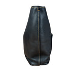 Coach Pebbled Leather Shoulder Bag Black Turn-Lock