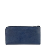 Hermes Navy/Burgundy Silk'In Classique Long Wallet