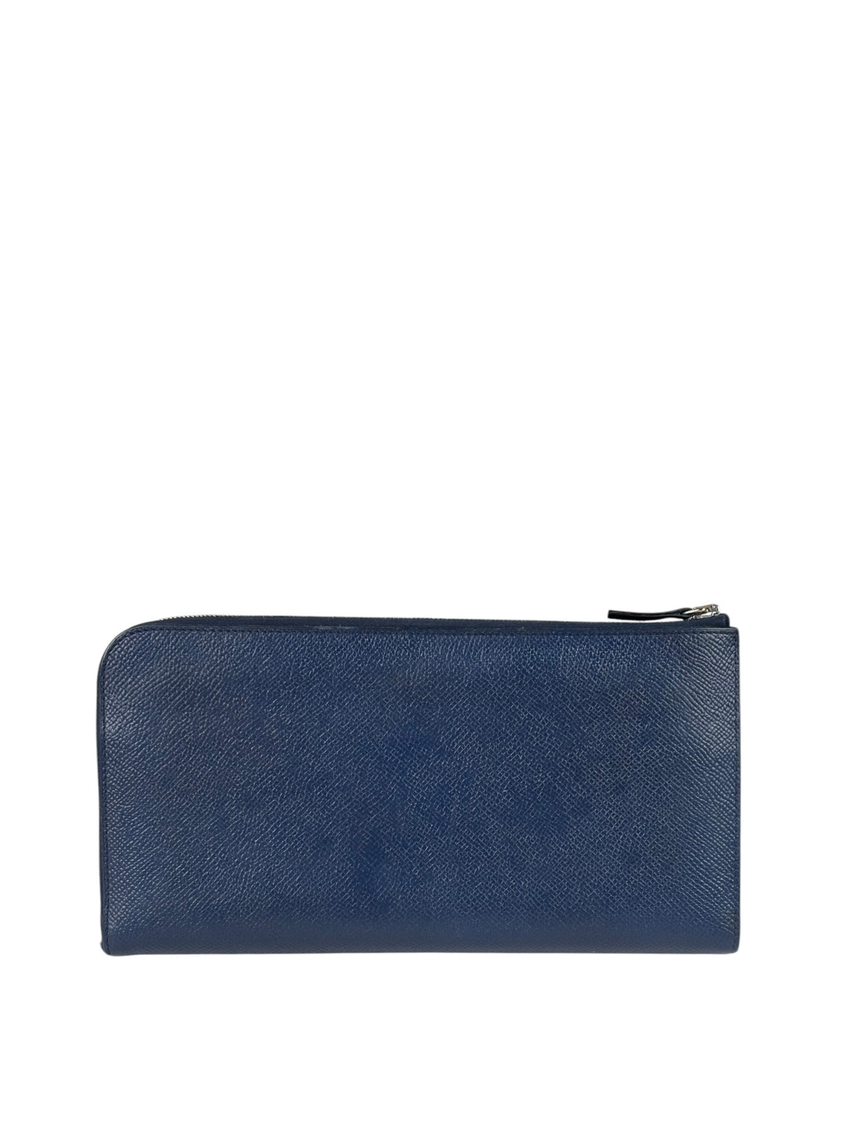 Hermes Navy/Burgundy Silk'In Classique Long Wallet