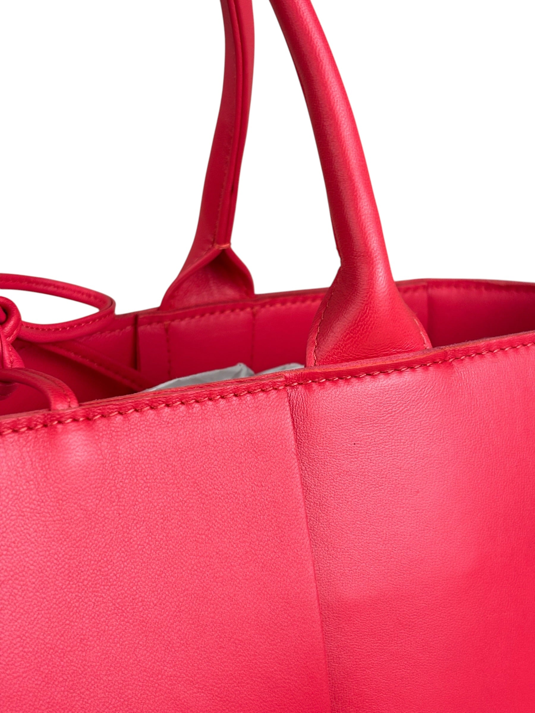 Bottega Veneta Red Leather Arco Tote Bag