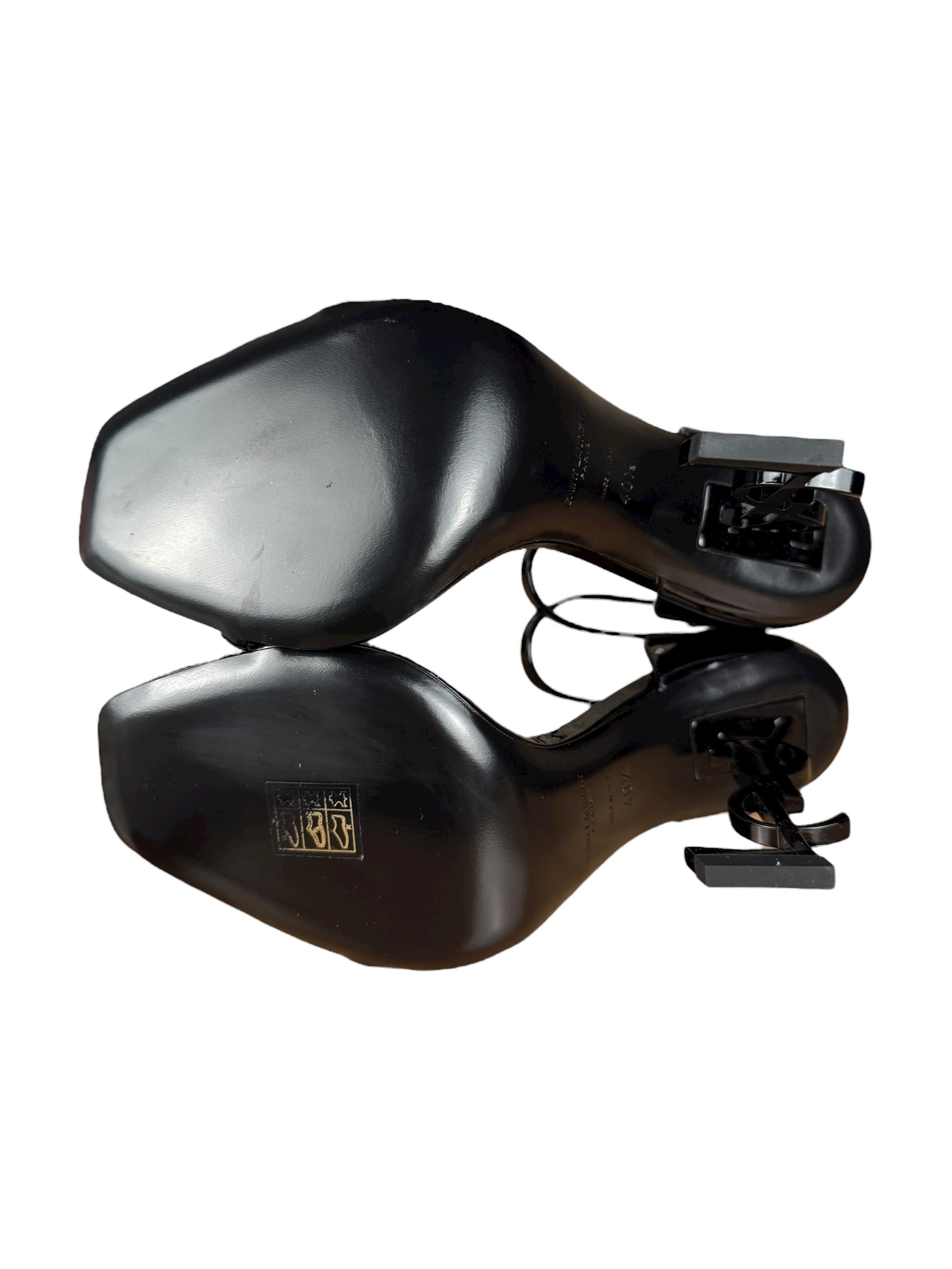 Saint Laurent Glossy Black Logo Heels