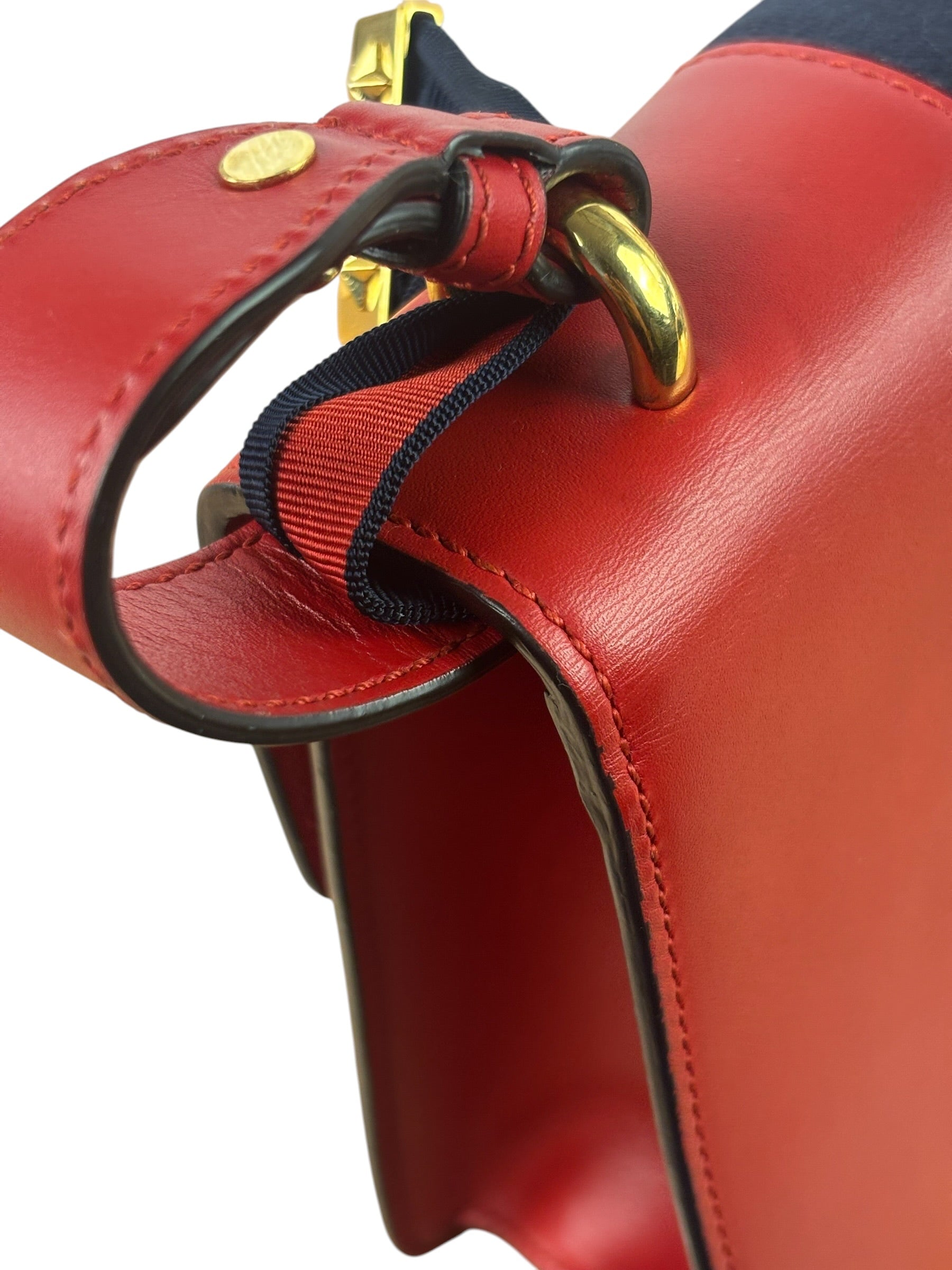 Gucci Red Leather Sylvie Shoulder Bag