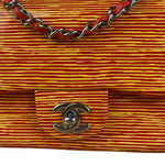 Chanel Mini Square Classic Striped Patent Single Flap Bag 2013