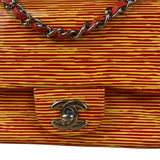 Chanel Mini Square Classic Striped Patent Single Flap Bag 2013