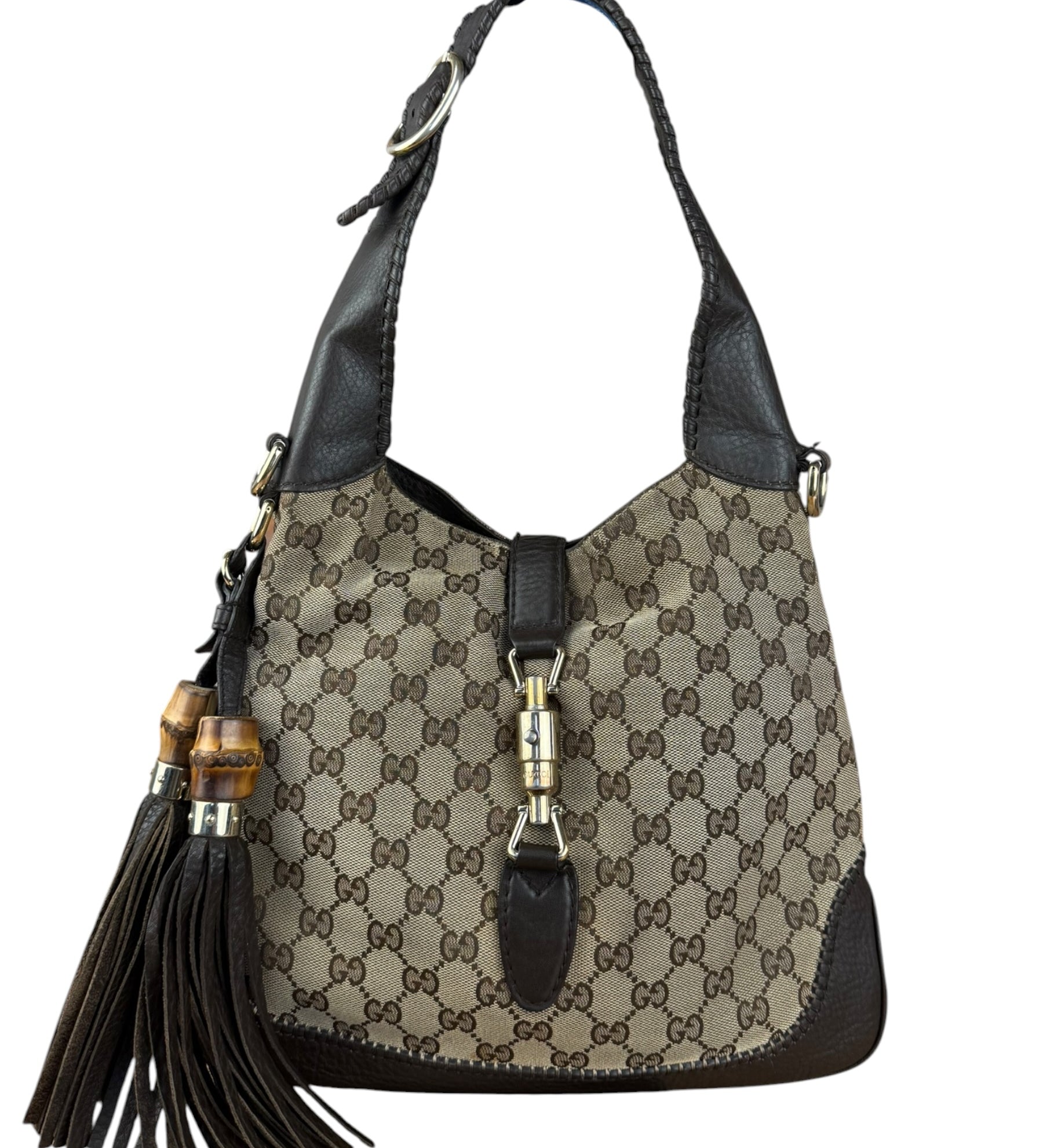 Gucci Vintage Jackie Bamboo Tassel 2Way Shoulder Bag