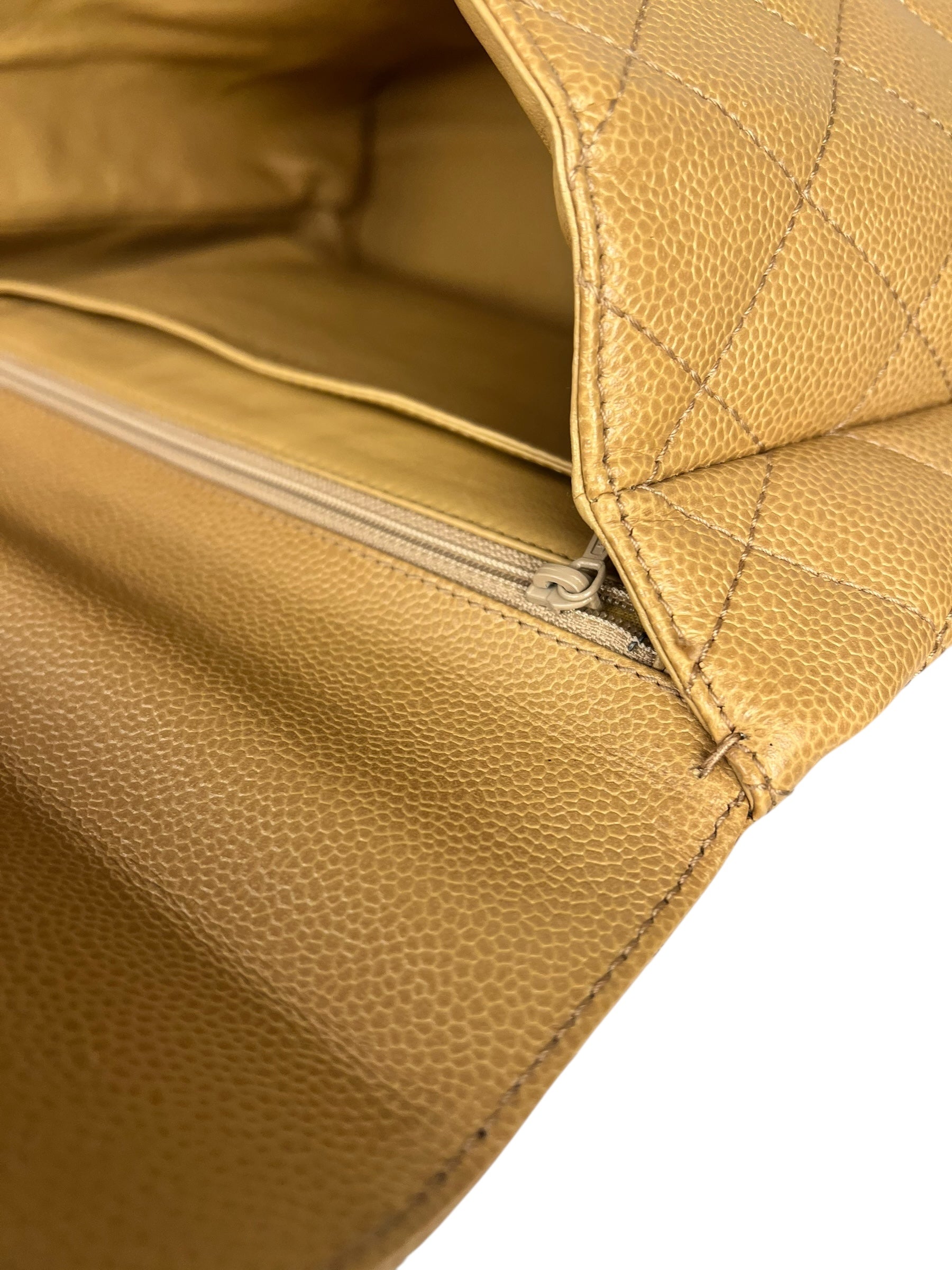 Chanel Beige Calfskin Kelly Top Handle Bag 2001