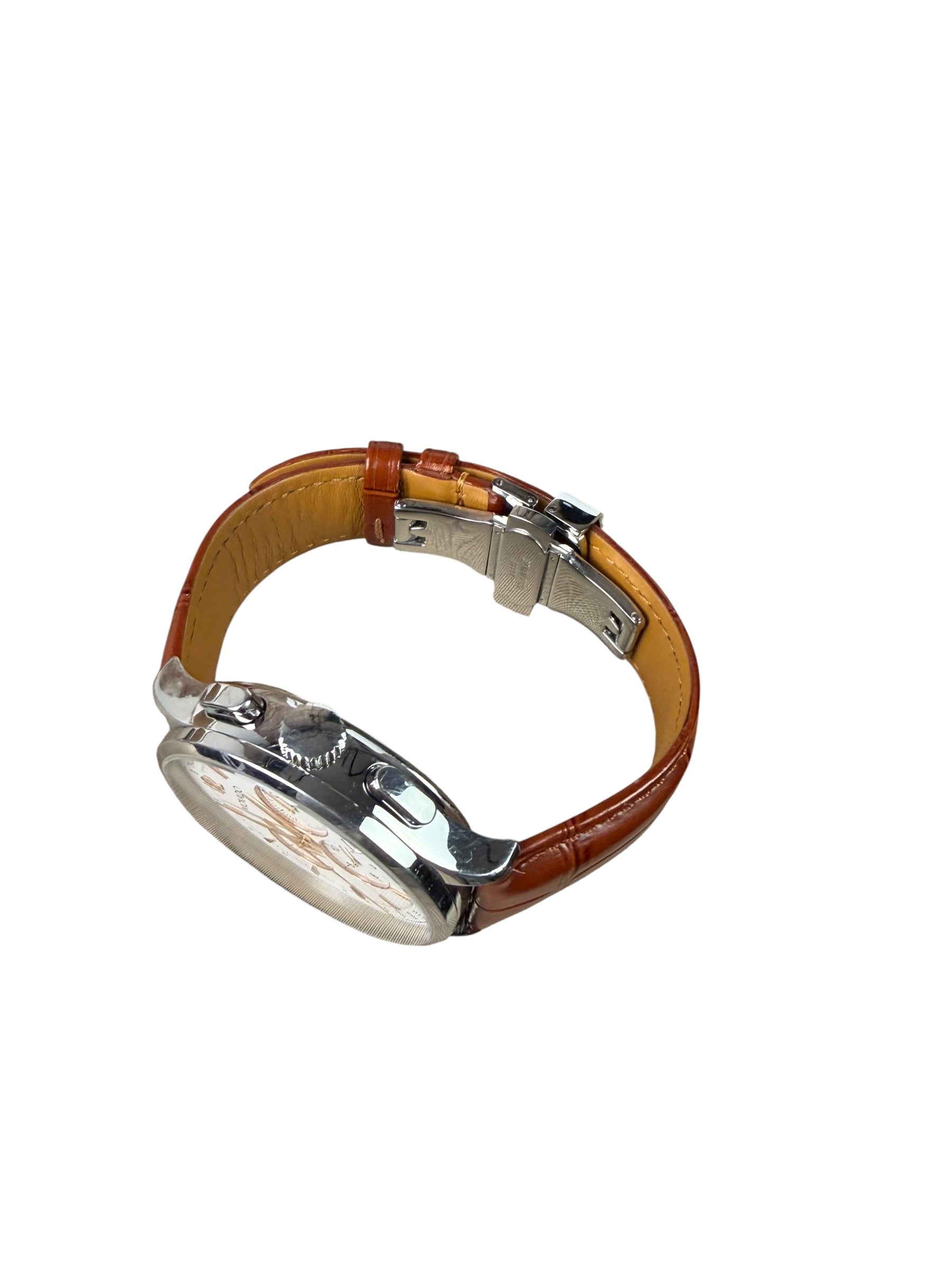 Movado Circa Chronograph White Dial Leather Strap