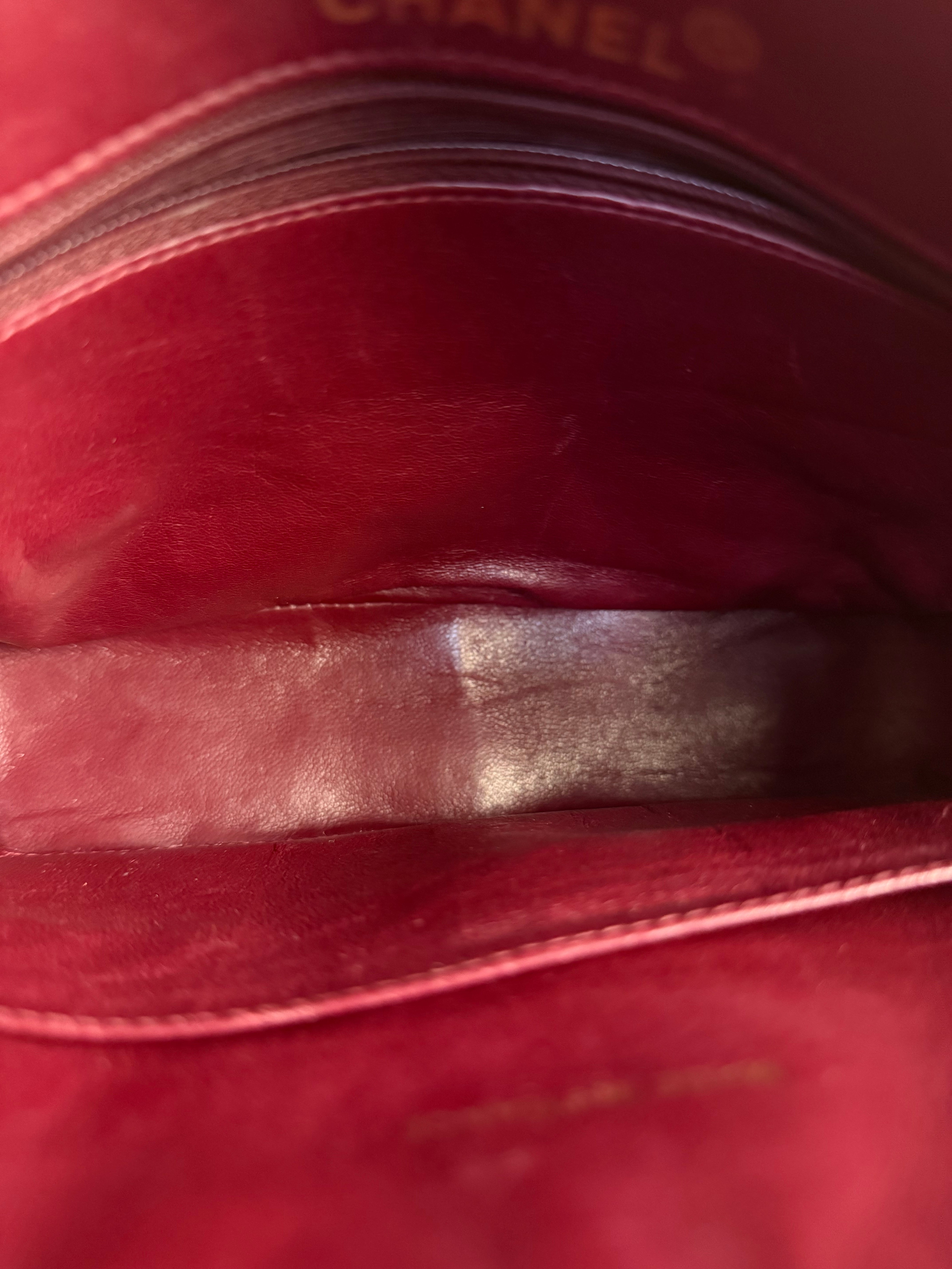 Chanel Vintage Burgundy Quilted Leather CC Camera Bag