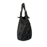 Bottega Veneta Dark Grey Leather Studded Shoulder Bag