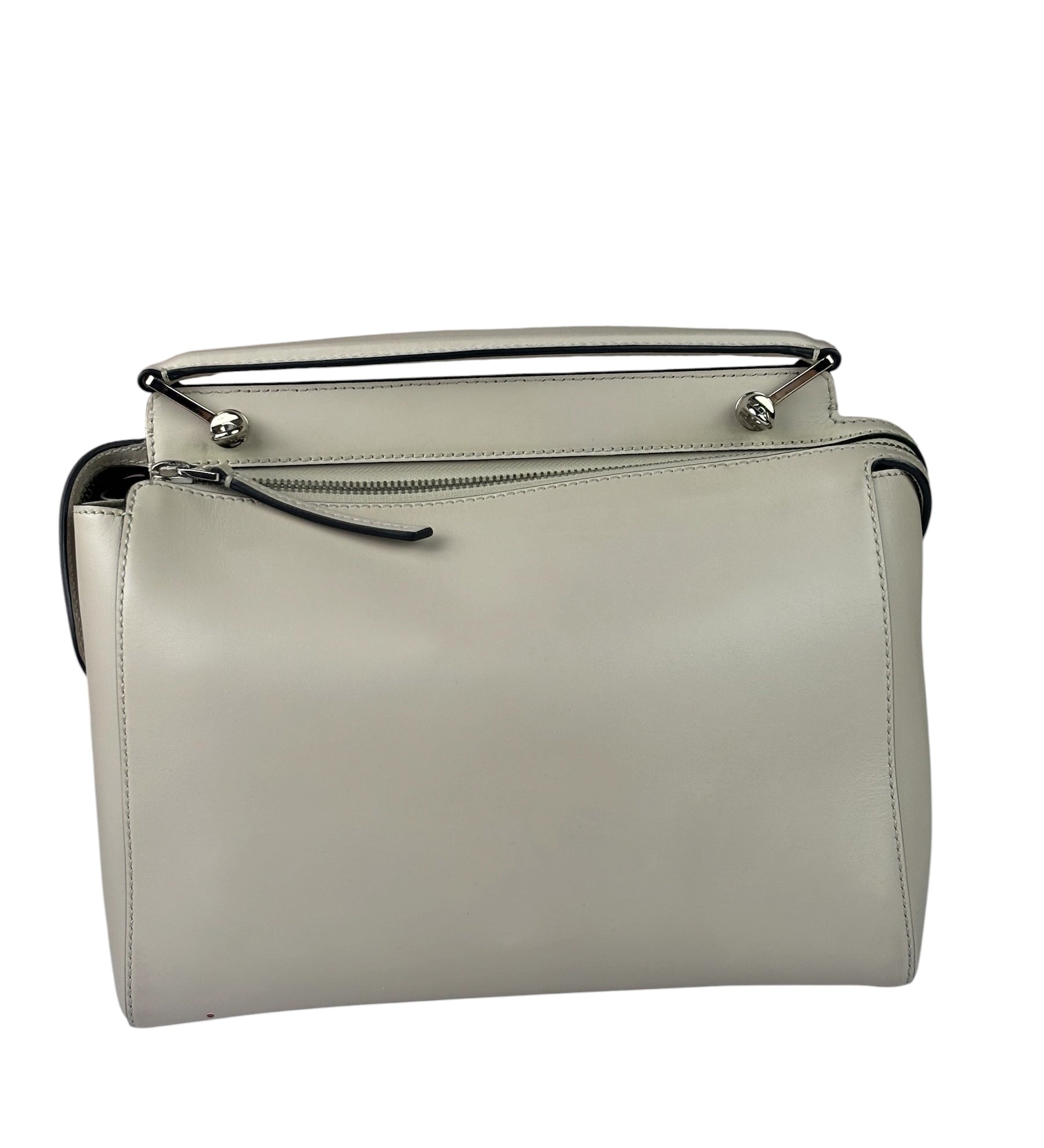 Fendi Cream Leather Latte Two-Way Bag