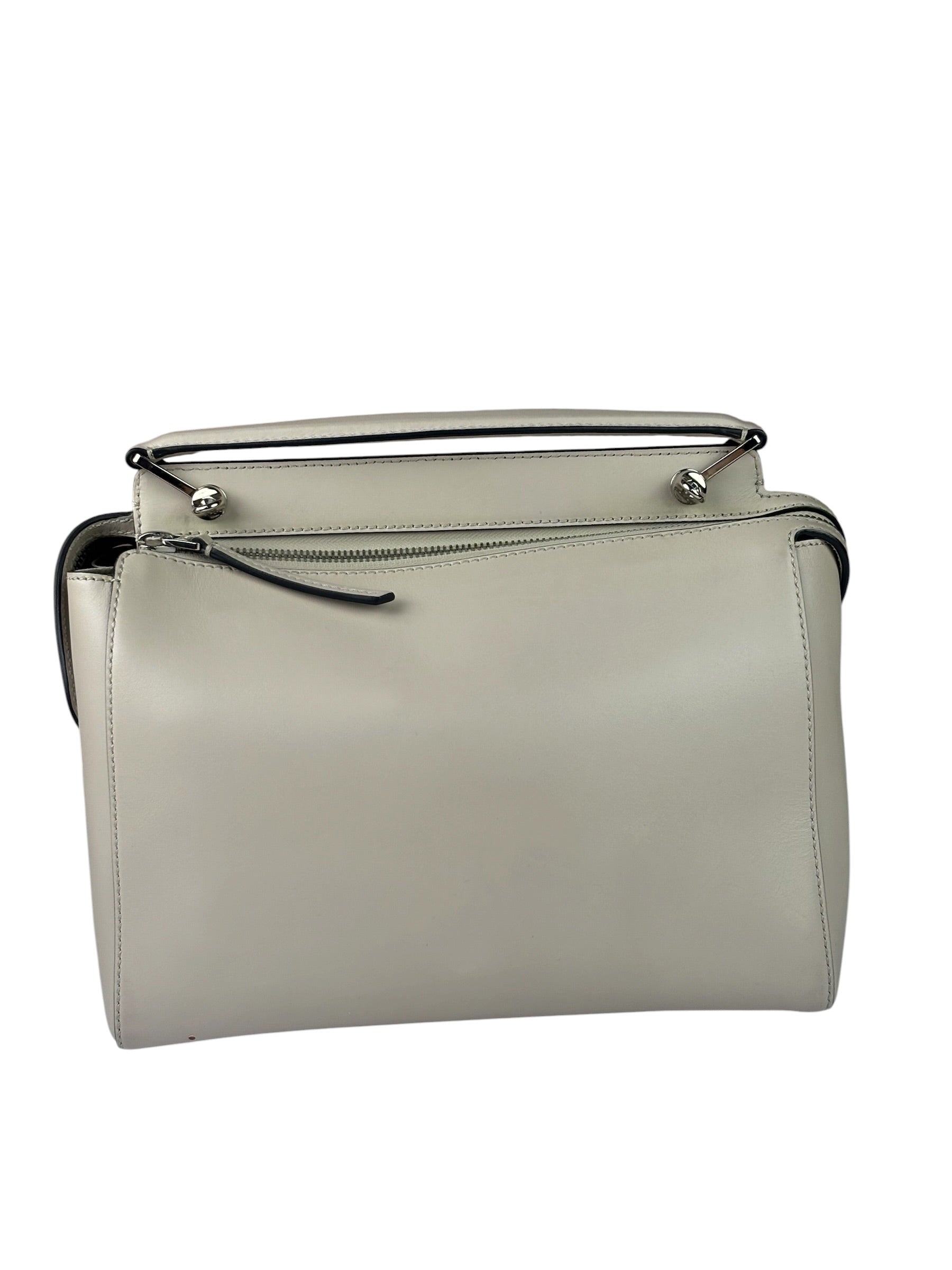 Fendi Cream Leather Latte Two-Way Bag