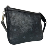 MCM Black Leather Visetos Monogram Pochette