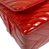 Chanel Red Patent Leather Chevron Jumbo Flap Bag 2009