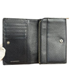Burberry Black Leather Pebbled Folding Coin/Card Holder