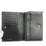Burberry Black Leather Pebbled Folding Coin/Card Holder