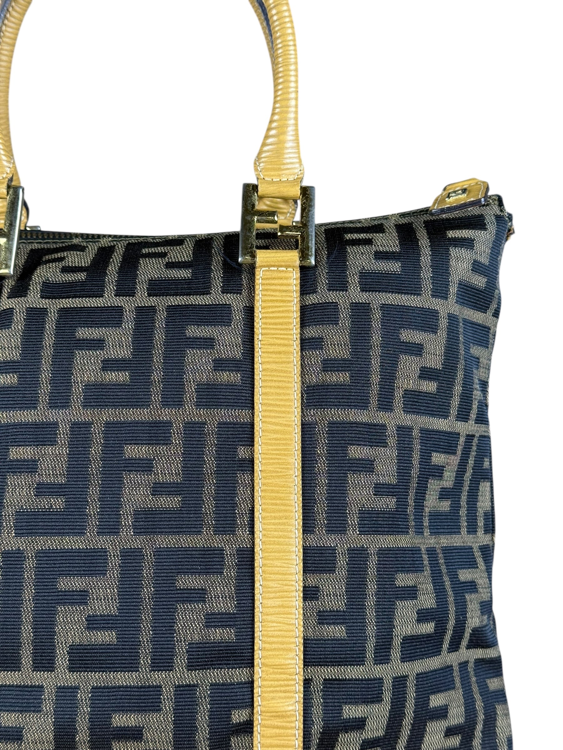 Fendi FF Canvas Top Handle Zip Tote