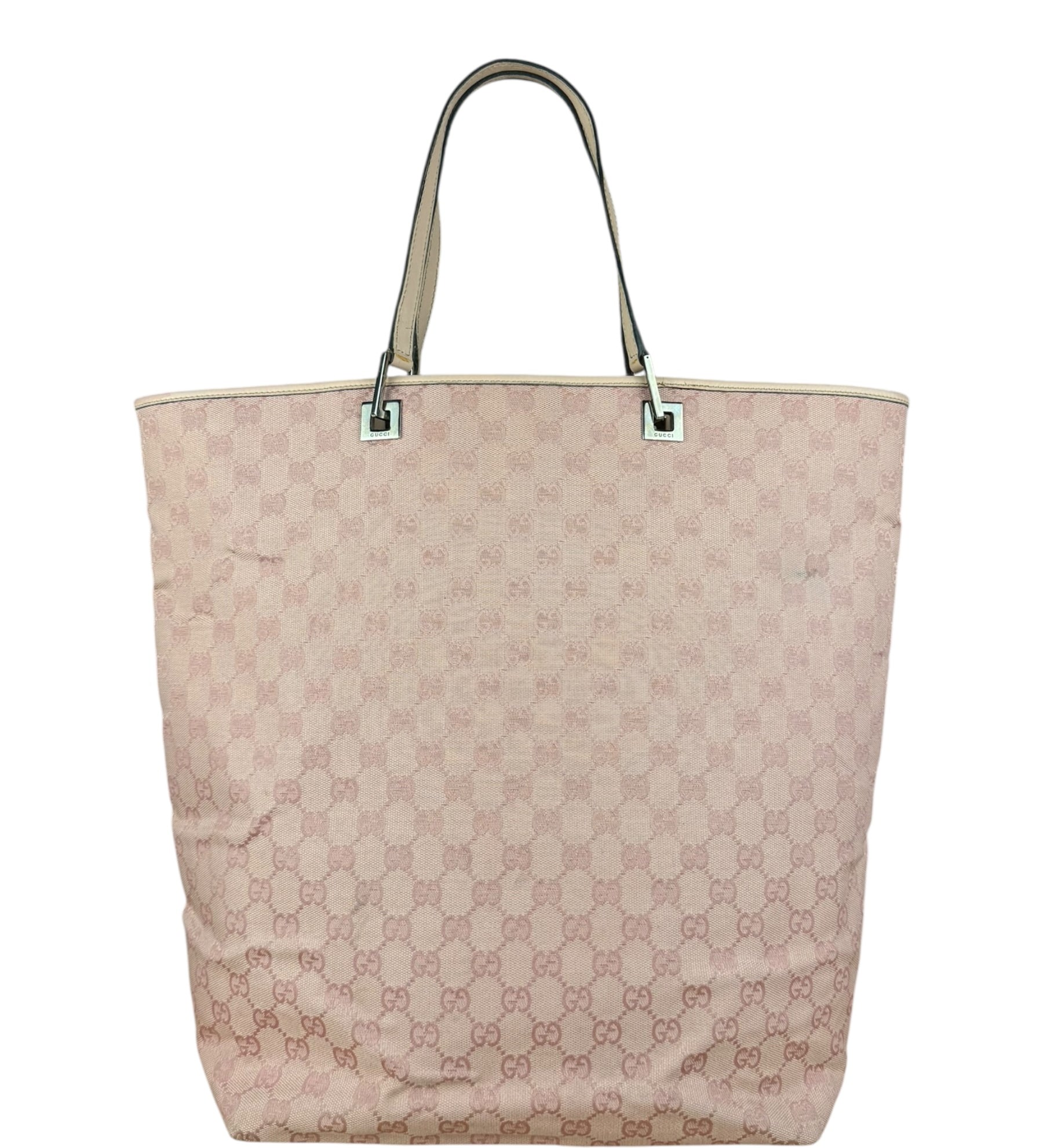 Gucci Vintage Pink Canvas Large Tote Bag