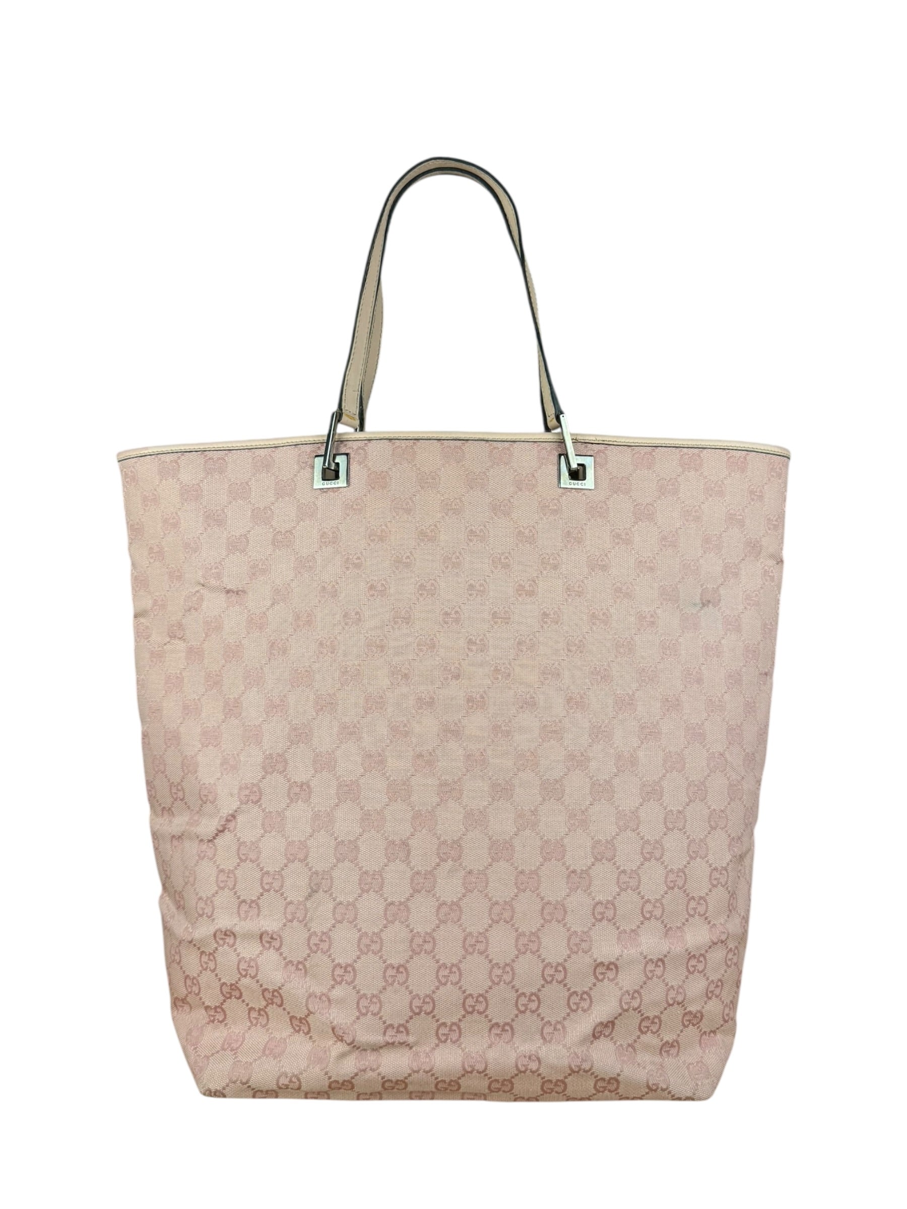 Gucci Vintage Pink Canvas Large Tote Bag