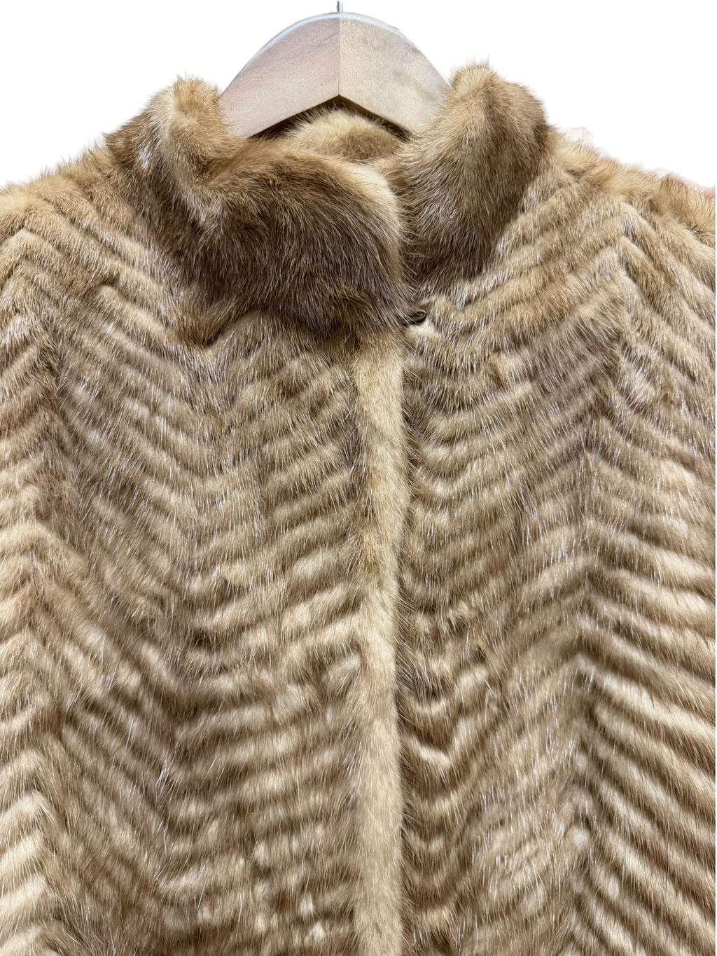 Vintage Moonbat Chevron Mink Fut Flash Coat