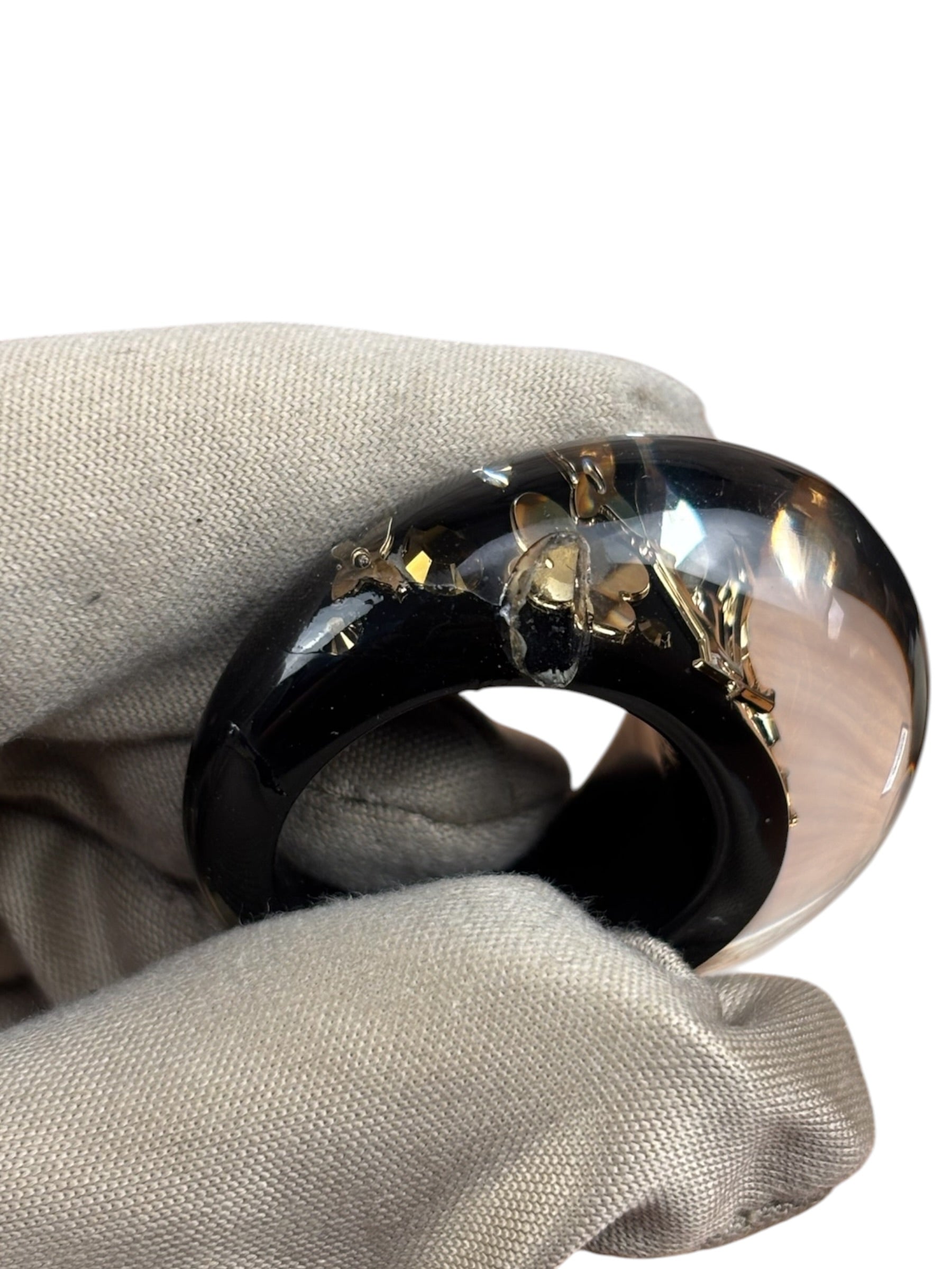 Louis Vuitton Black Resin Inclusion Ring