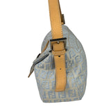 Fendi Leather Light Blue Trim Zucca Baguette