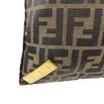 Fendi Brown Leather Trim Canvas  Zucca Tote Bag