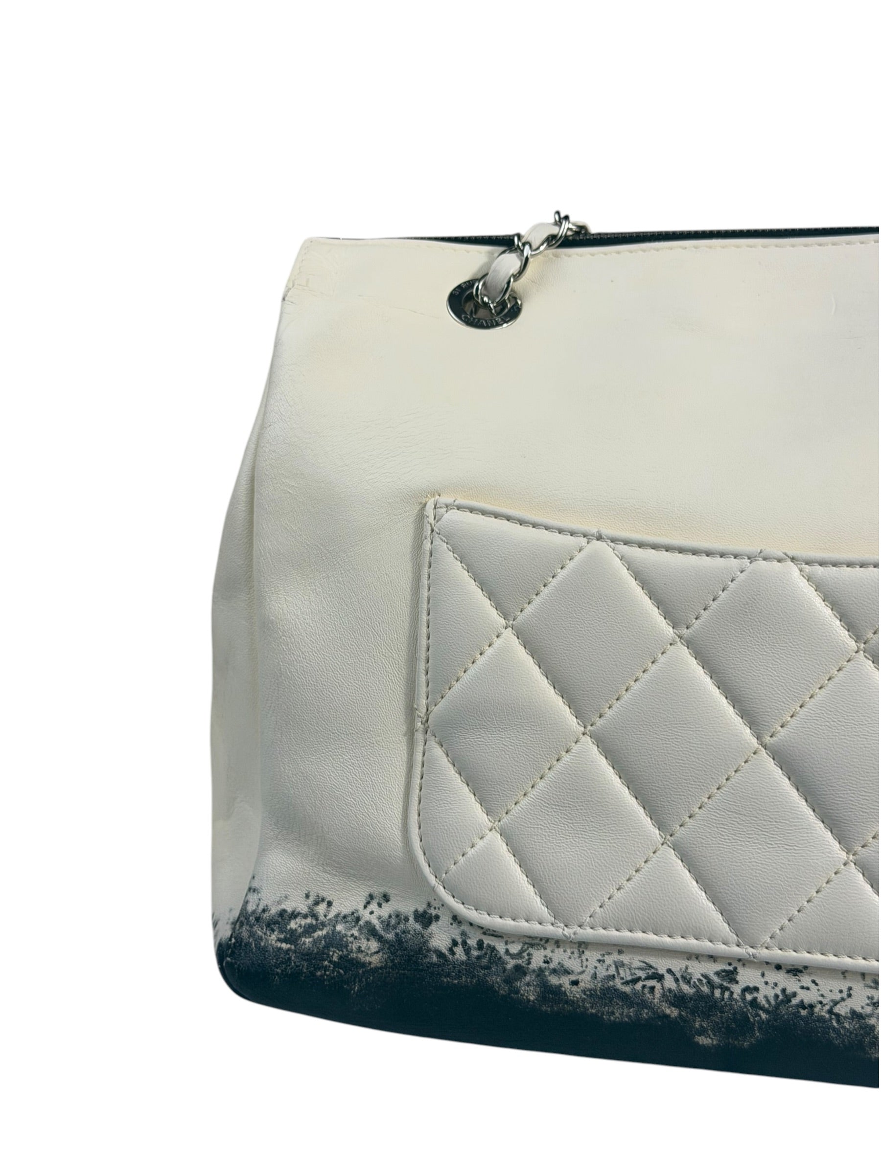 Chanel White Quilted Leather Blizzard Zip Flap-Shoulder Bag 2010